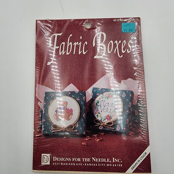 Designs for the Needle Cross Stich Lot of 4 Bears Mice Cat Fabric Boxes Bookmark - Picture 11 of 14